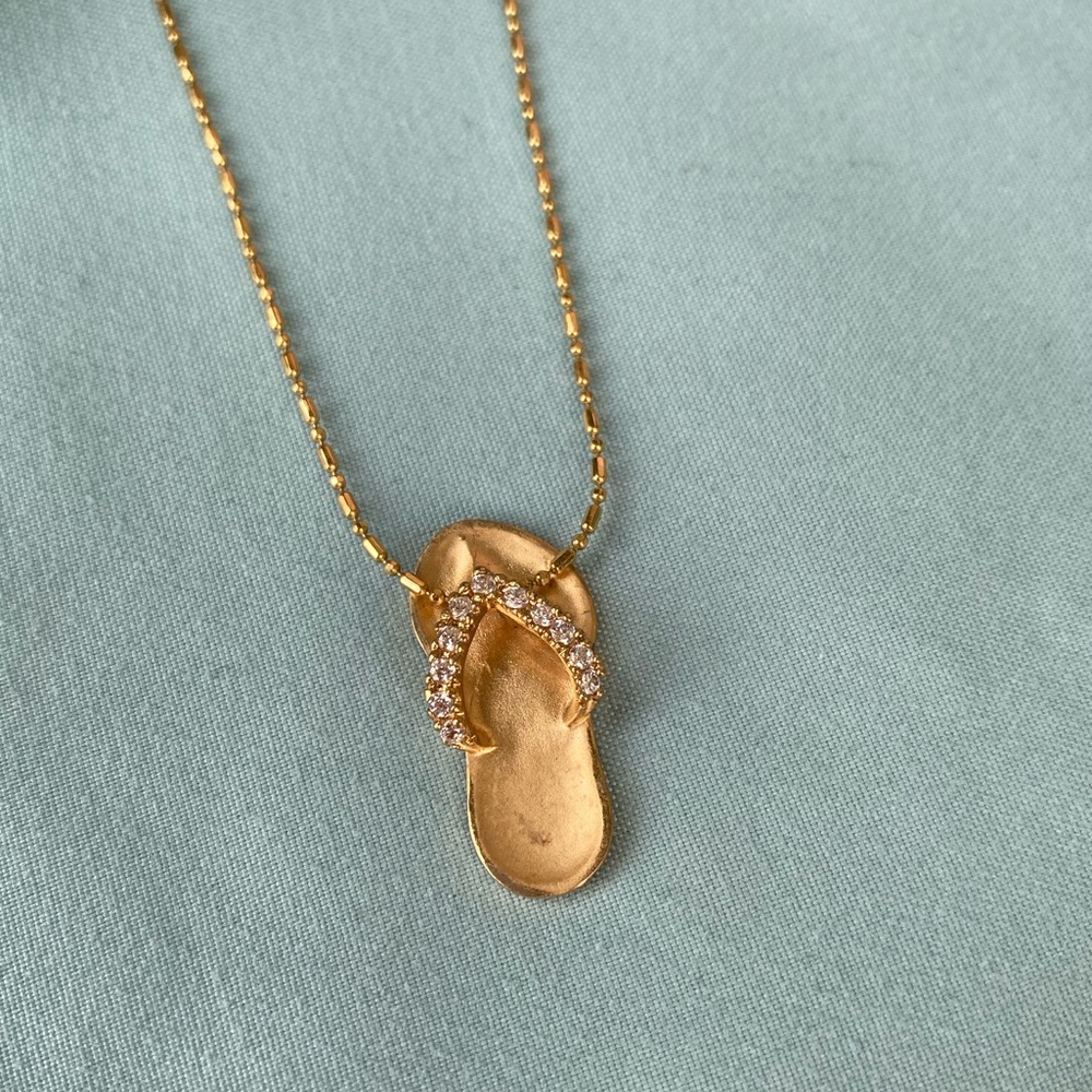 Gold Flipflop Necklace